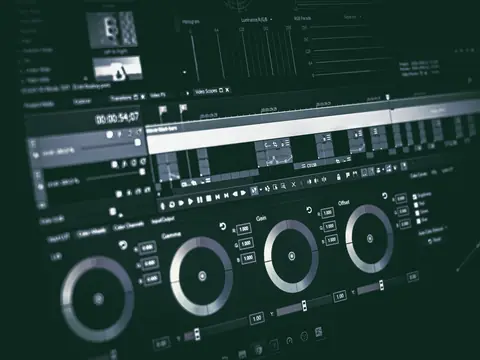 Video color-grading control surface in an edit suite